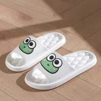Summer Beach Slides Bathroom Anti Slip Slipper Non-Slip Home Flip Flops Cartoon Frog Soft Sandals 6