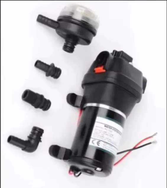 SOVOFLO SDP-30B Electric Water Pump DC 24V Santoprene Diaphragm Pump 2.8GPM 17PSI Self-priming Pump Suction 2m RVs Water Supply