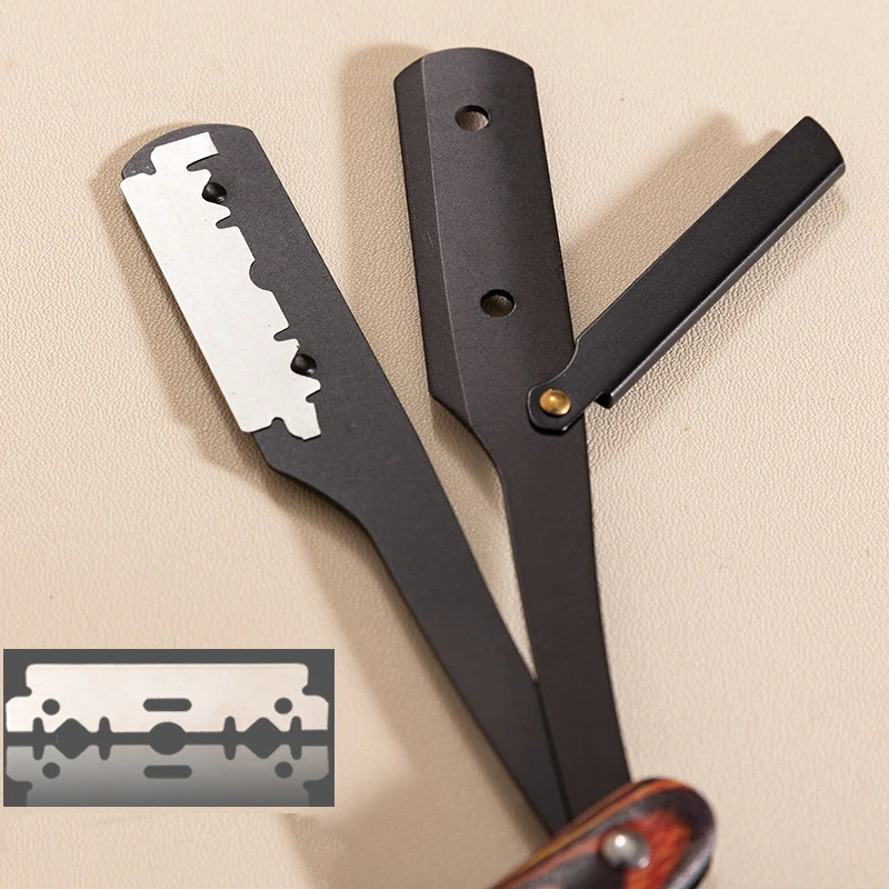 3 cores barbeiro navalha manual profissional barbeador borda reta plásticos navalha de aço inoxidável dobrável barbeador cortador barba