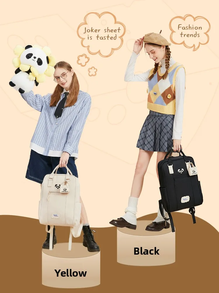 Meow Little Rabbit Original Design High School Student Backpack Women's 16 Inch Laptop Bag Dual Shoulder Soft Material Commut...