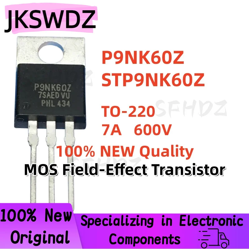 

10/20/30PCS 100% Brand New and High Quality P9NK60Z STP9NK60Z TO-220 7A 600V MOS Field-Effect Transistor