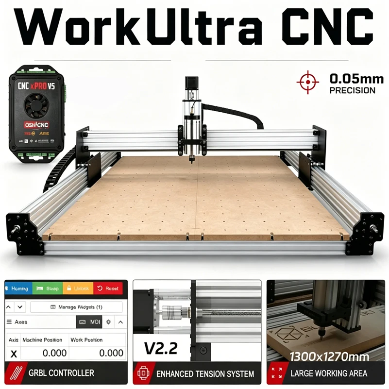 BulkMan3D WorkUltra V2.2 CNC Router Machine Full Kit 4-Axis GRBL XPRO V5 High Precision Engraver For Wood Metal Acrylic Milling