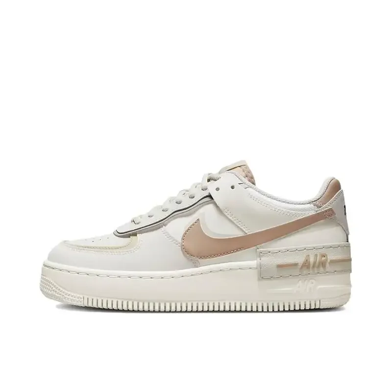 Nike Air Force 1 Shadow Macaron Comfortable Trendy Dopamine Wear Resistant Outdoor Low Cut Board Shoes Women's Beige Brown