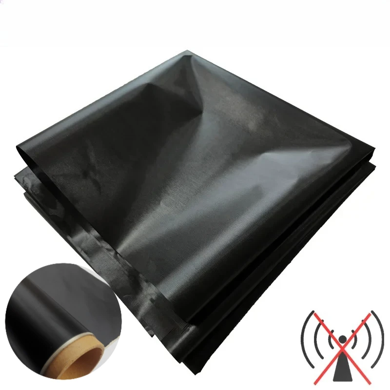 Black Conductive Carbon Copper Cloth Anti-Radiation EMF Reducing RF Shielding Faraday Fabric Block Electromagnetic Wave