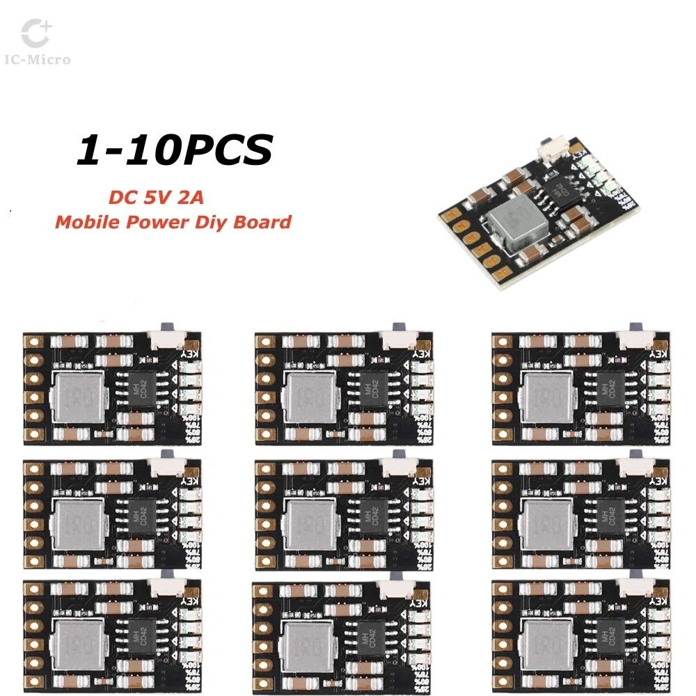 XZG DC 5V 2A Mobile Power Diy Board 4.2V Charge/Discharge(boost)/battery protection/indicator module 3.7V lithium 18650 1-10PCS