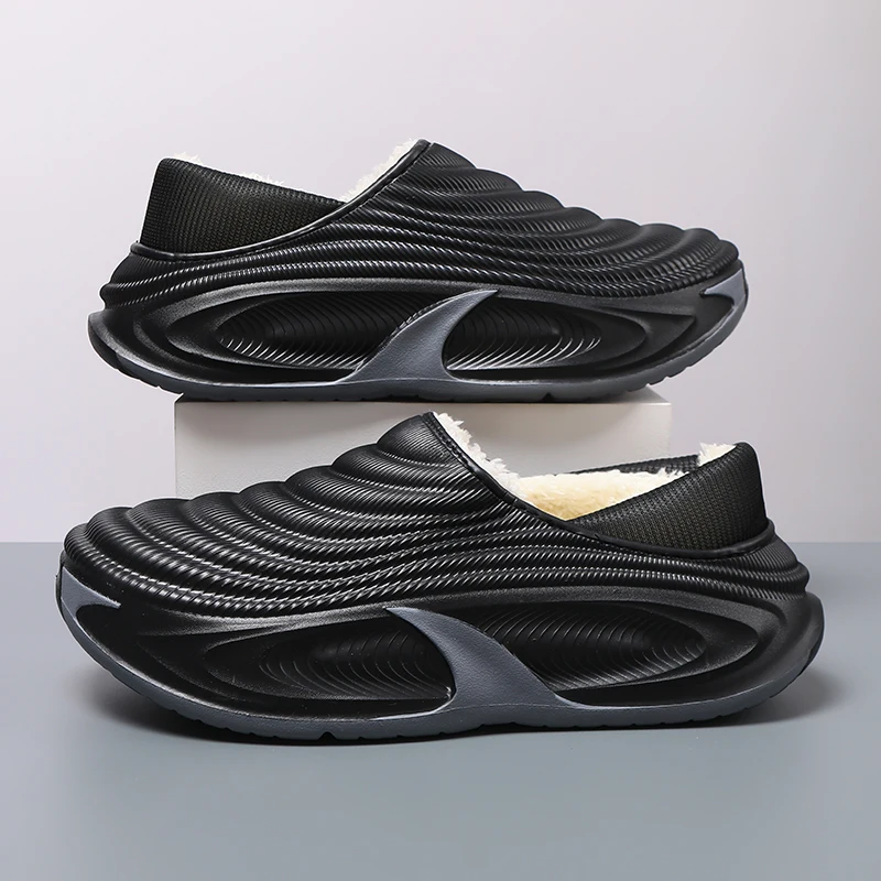 Winter New Men's Warm Slippers Cotton Slippers Wrap Heels Boots Indoor Outdoor Warm Shoes Men Women Home Plush Warm Slippers