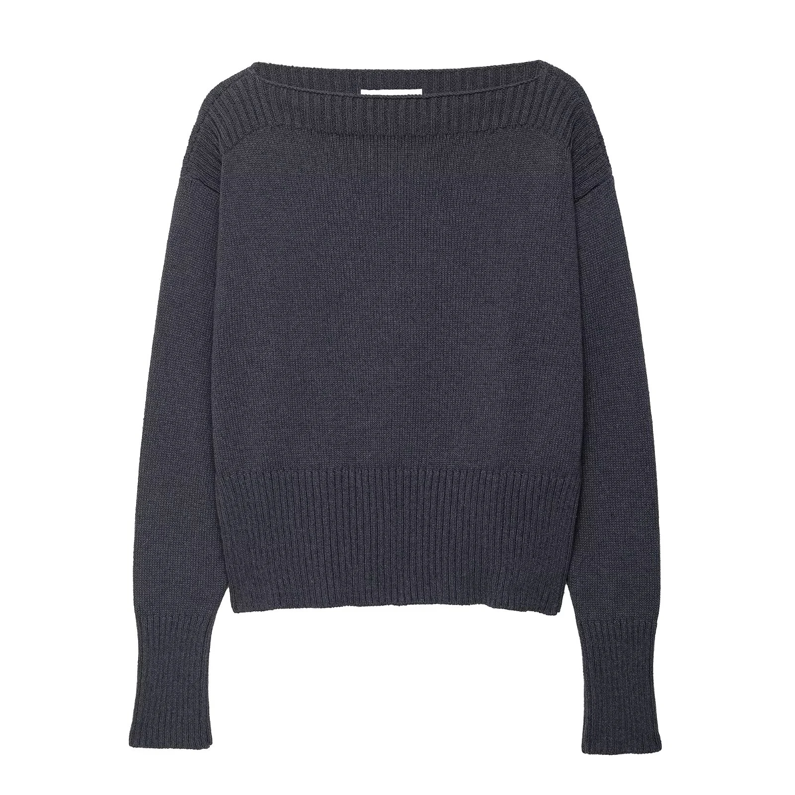 

2025 Autumn New Product Women's Wear Lazy Style Loose Retro One Collar Long Sleeve Knitted Sweater Women's Sweater