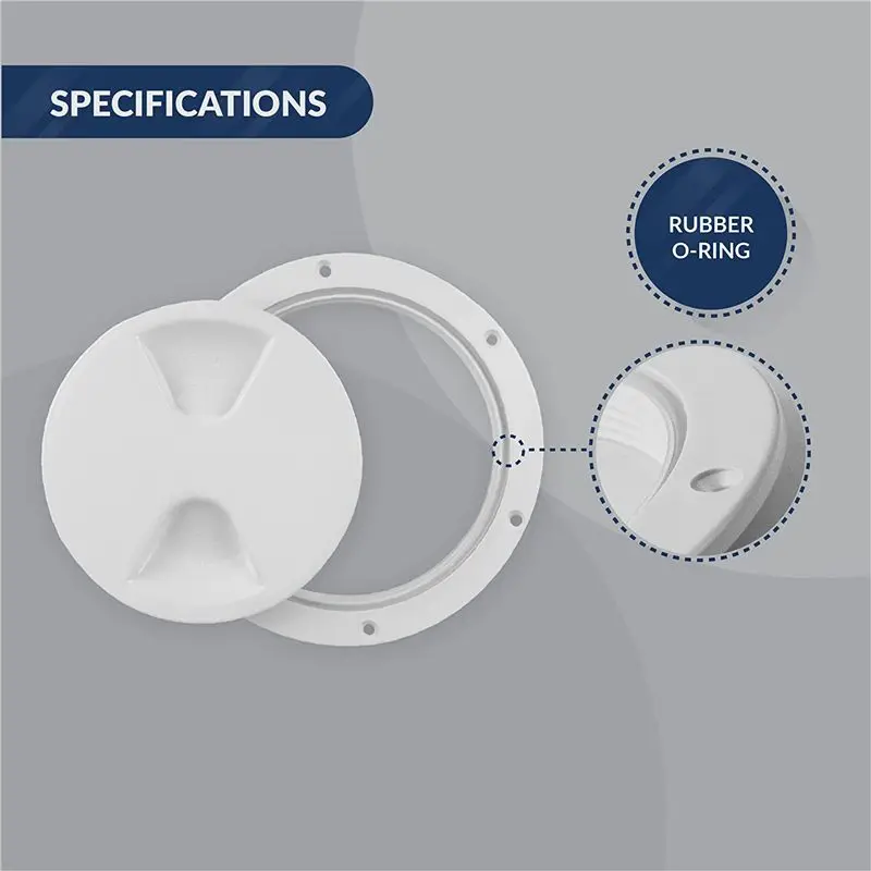 ABHX-4In Marine Round Inspection Deck Plate Hatch With Detachable Smooth Center, Water Tight For Outdoor Installations,
