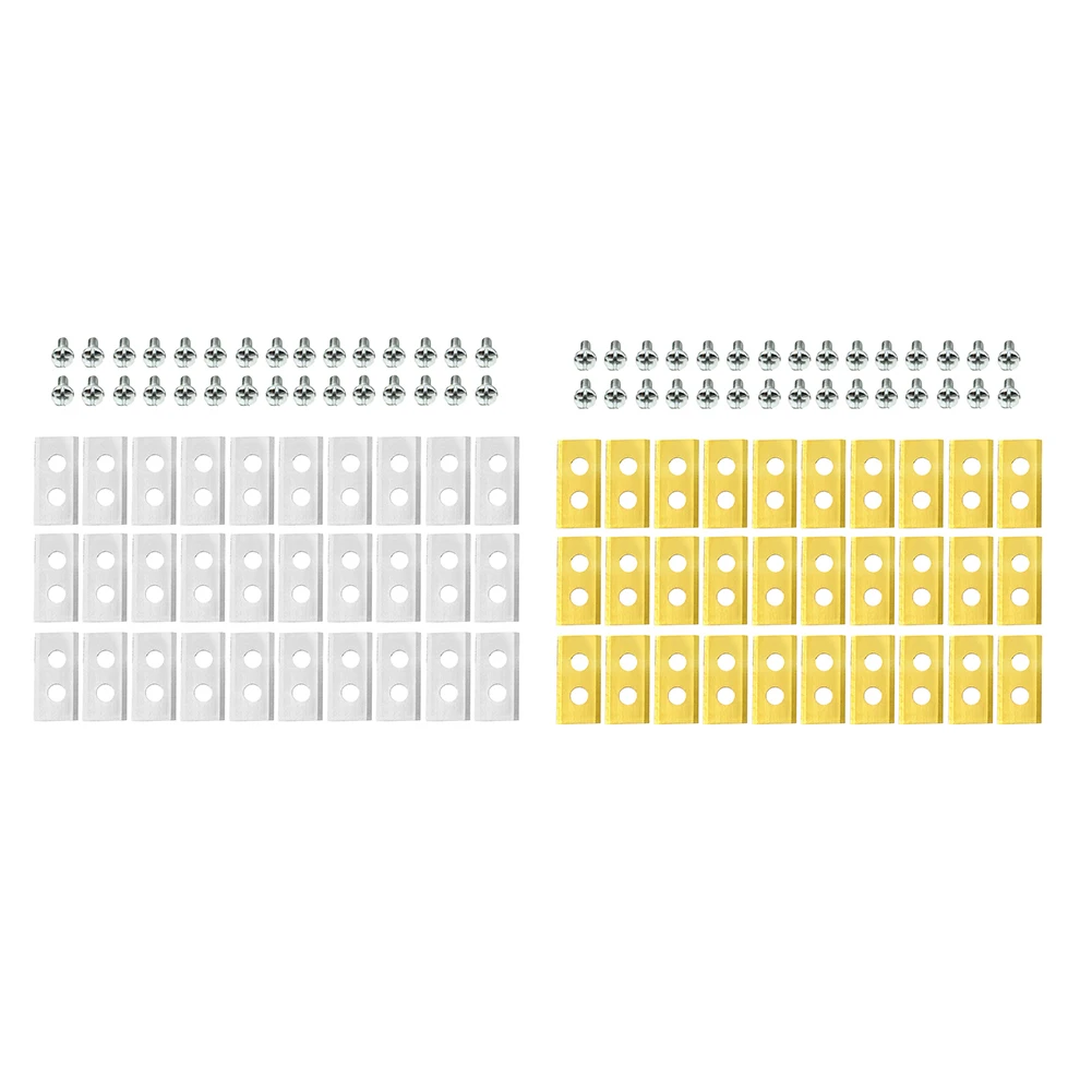

30 шт., лезвие газонокосилки с двойным отверстием, сменное лезвие для газонокосилки с титановым покрытием для Worx Landoid Lanmower WG754E WG791E