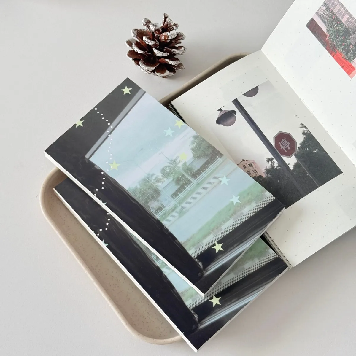 WAKAWAKA A6P Aesthetic Journal 96 Pages Sewn Binding Printed Notebook Photo Collage Diary for Writing Travel Scrapbooking