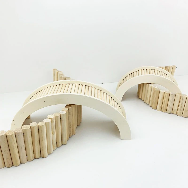 Hamster Wooden Steps Bridge Toy Guinea Pig Hedgehog Squirrel Arch Bridge Small Pet Exercise Toys Arch Bridge D9254