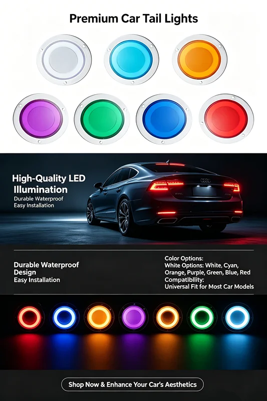 4 Stück 4" Runde Rückleuchten Tunnellichter LKW-Anhängerleuchten 12-24V Blinker Bremslicht LKW-Stroboskop-LED-Lampe – Detail 1