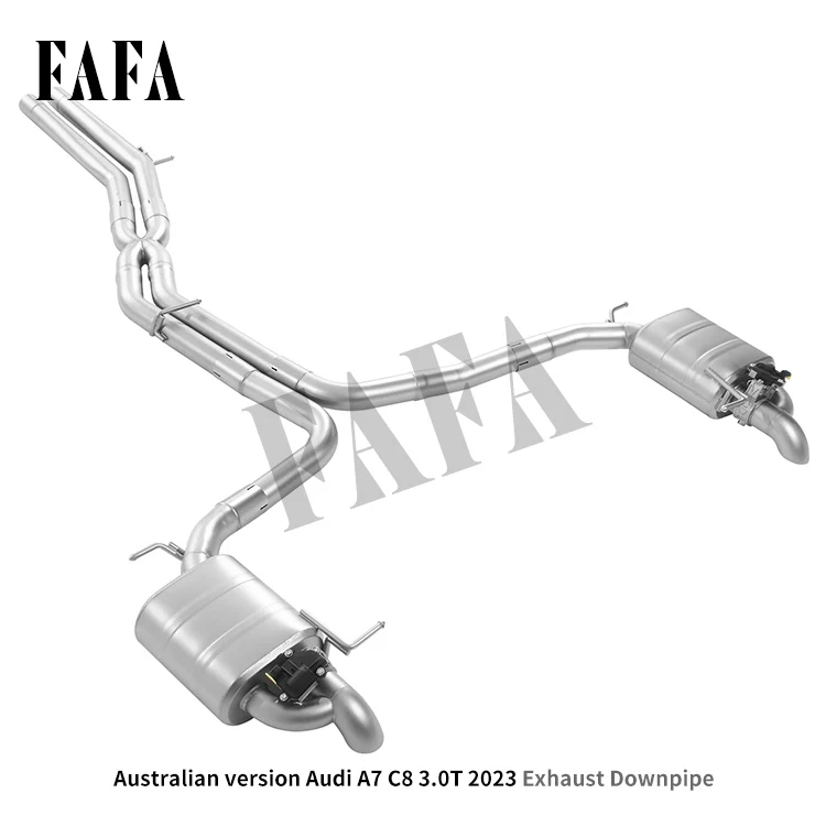 For  A7 C8 3.0T 2023 Exhaust System Middle and Rear Section Electric Valve Exhaust Muffler Without Insulation