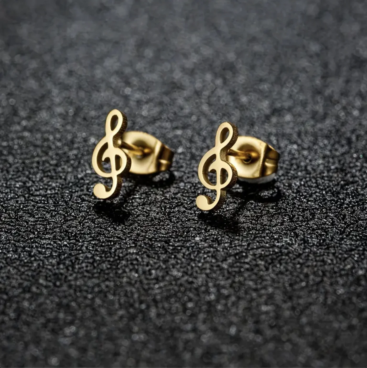 

Stainless Steel Mini Musical Note Stud Earrings, Birthday Holiday Gift