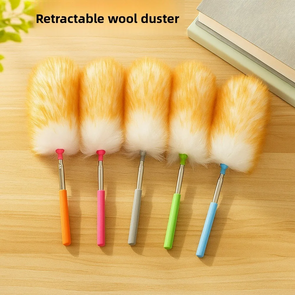 

100% Wool Telescopic & Flexible Duster Essential Cleaning Tool for Dust Removal Household Chores & All-Surface Dusting
