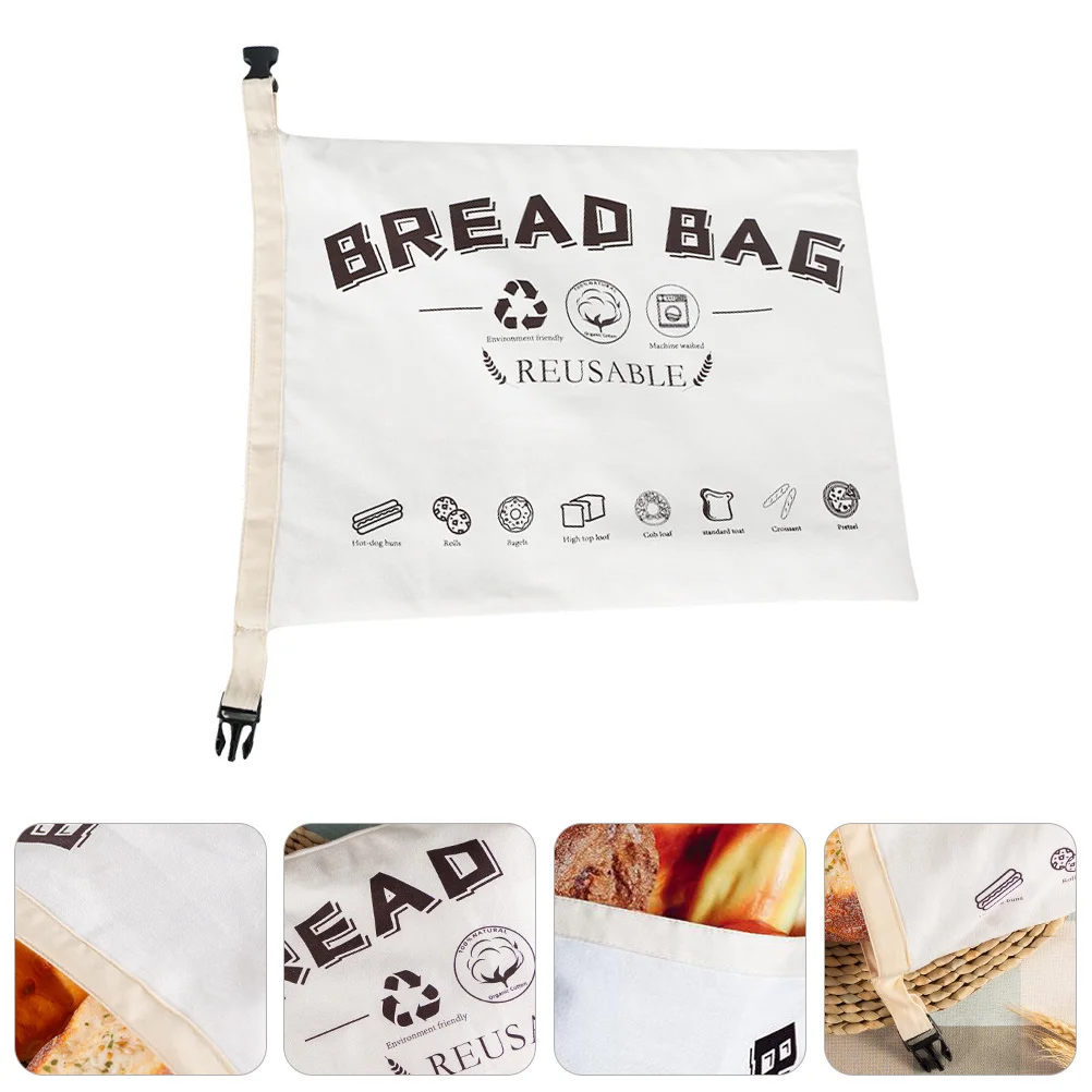 

1Pcs Snap Button Bread Bag Premium Cotton Tpu Reusable Storage Pouch for Bread Fruits Vegetables Grocery Shopping Eco Friendly