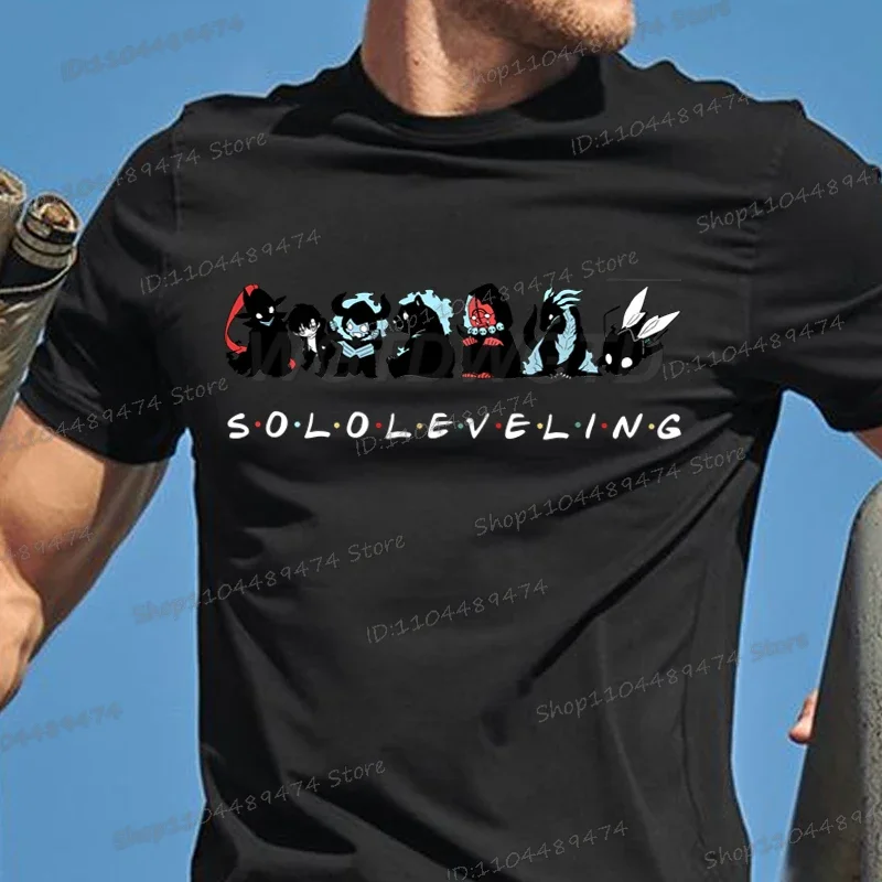 Anime Print Solo Leveling T-shirt Unisex Casual Loose Cool Manga Y2K Tops Sung Jin-Woo Funny Graphic Men Women Fashion Clothes