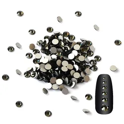 Diamante nero SS3 SS4 SS5 SS6 SS10 SS20 SS30 per FAI DA TE Unghie Artistiche Rhinestones di Scintillio Dei Monili Dei Cristalli Non HotFix Indumento strass