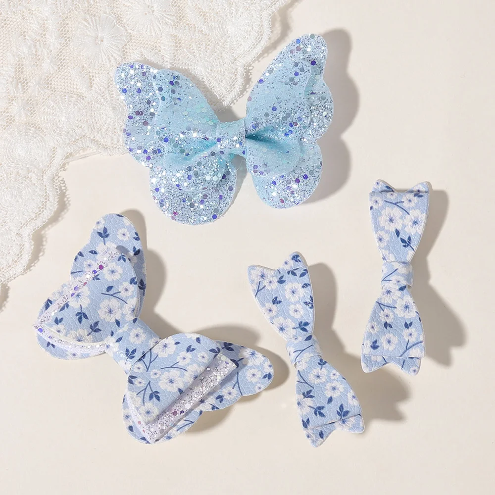 2/4/5 قطعة القوس لطيف طفل مشبك شعر مجموعة لطيف BB كليب فتاة صغيرة فراشة باريت موضة لطيف الأزهار البريق الطفل إكسسوارات الشعر