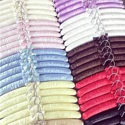 5pcs/Lot Fabric Coated Hanger Sponge Padded Hangers Hanging Clothes Hangers Hotel Shop Display Rack Hangers 18 Colors 38.5CM