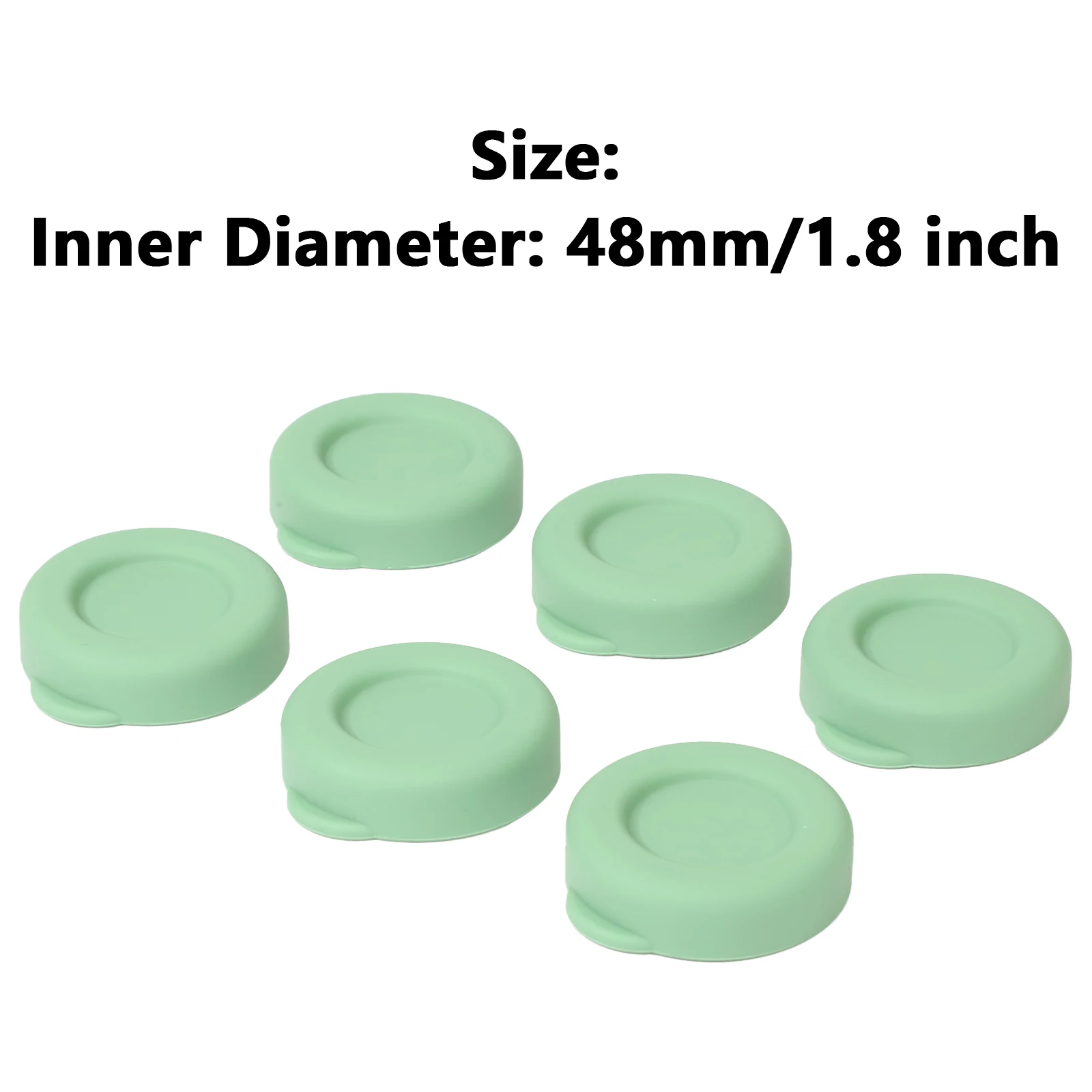 6Pcs Silicone Bottle Lids 48mm Diameter Milk Glass Bottle Lids Reusable Airtight Leak-proof Bottle Caps Replacement