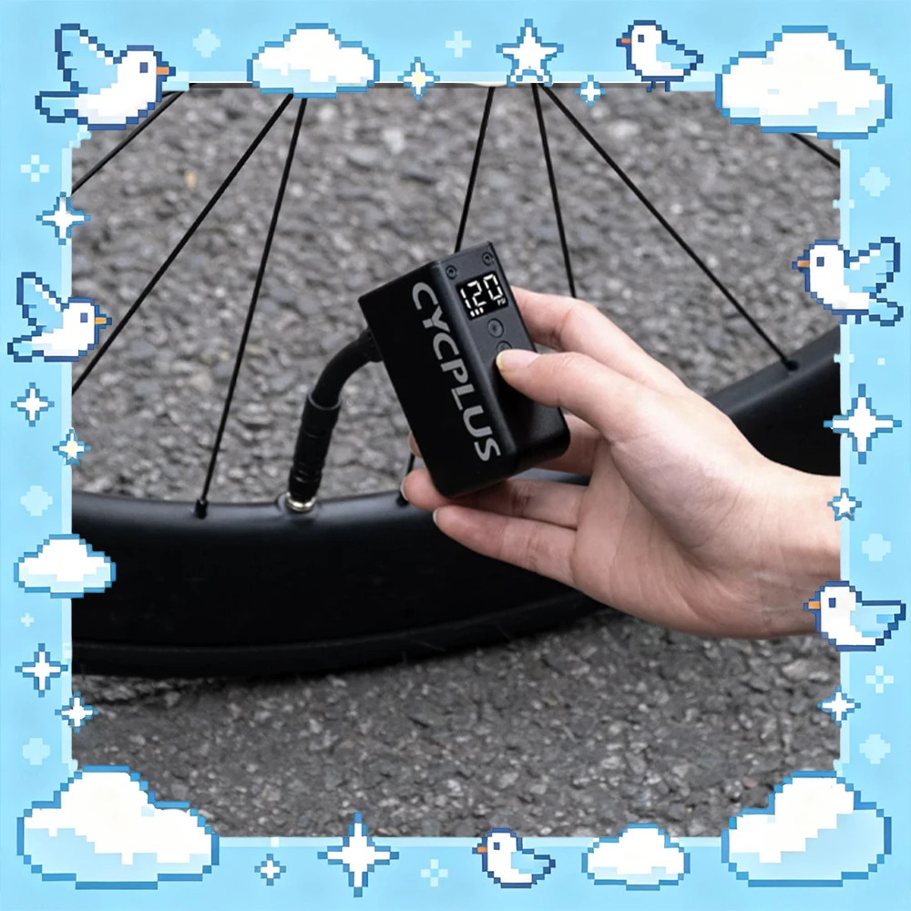 CYCPLUS AS2 Pro Mini Electric Bicycle Pump LED Display Portable High Pressure Tire Inflator