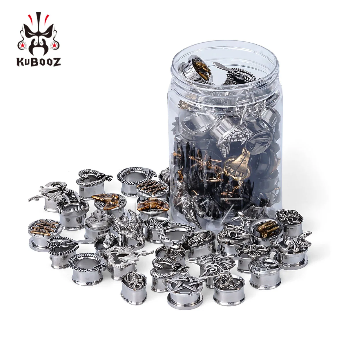 Mixed Style 5-10 Pairs Stainless Steel Ear Tunnels Plugs Gauge Set Stretchers - Body Piercing Expander Jewelry