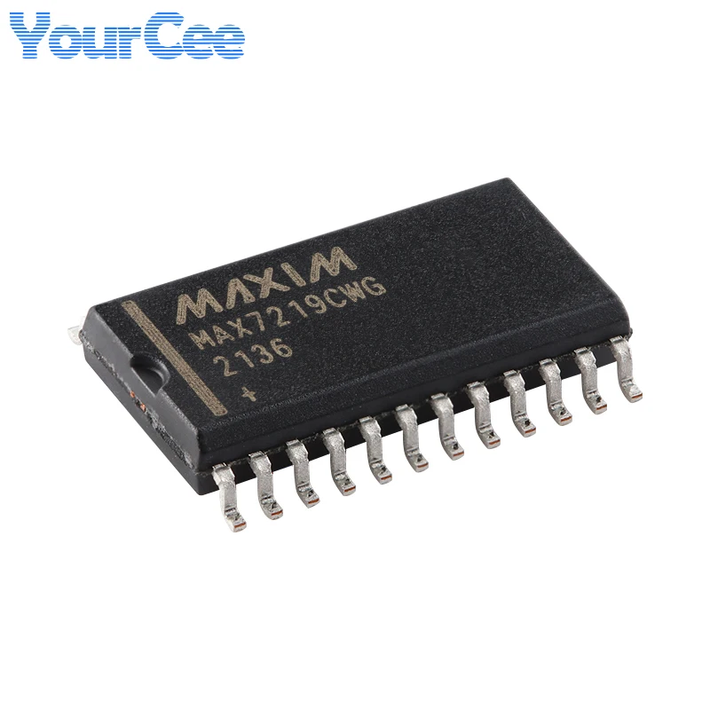 MAX7219 MAX7219CWG+T SOIC-24 SOIC24 Serial Interface 8-bit LED Display Driver Chip IC Integrated Circuit