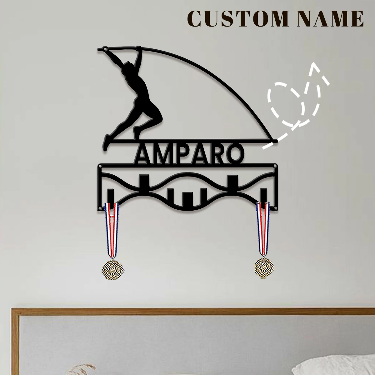 Custom High Jumper Metal Medal Display Rack, Valentines Gift, for Room Decor, Suitable for Basketball, Football Exercise