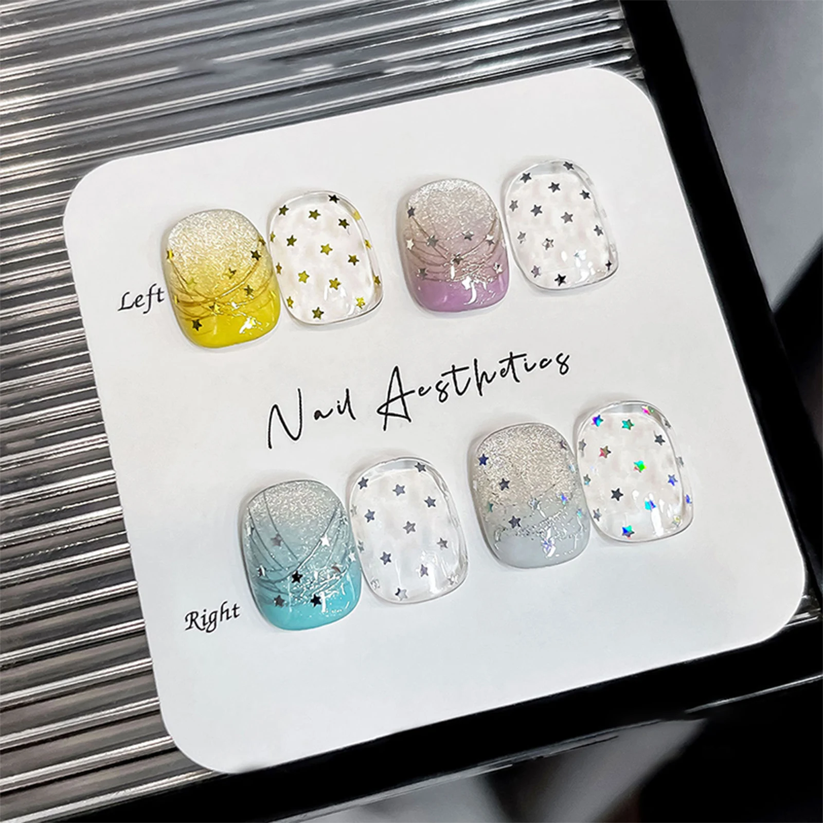 1 doos 3D glanzende ster nail art pailletten ster glitter pailletten vlokken DIY manicure ornamenten nagelbenodigdheden