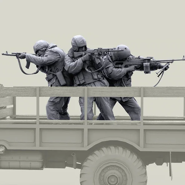 

1/35 Resin model kits colorless and self-assembled (3 soldiers) A-2193