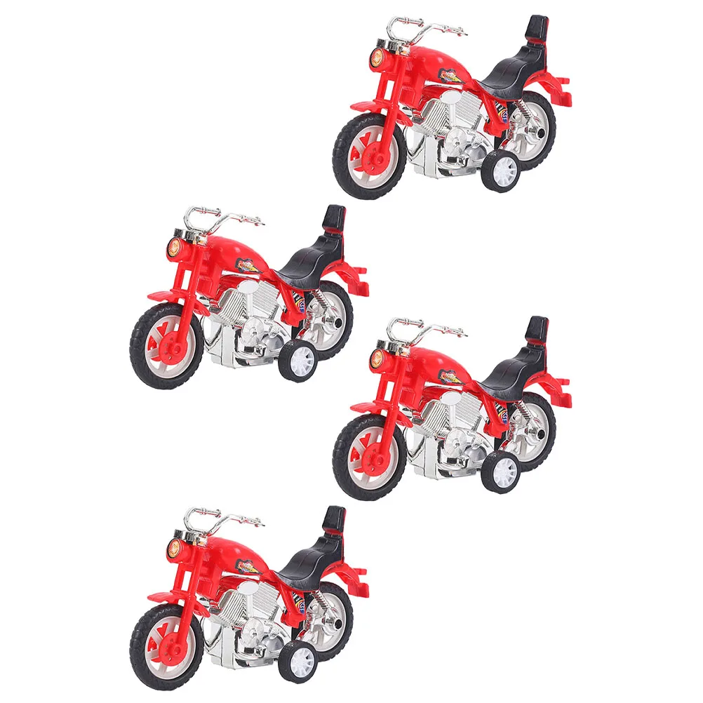 

4pcs Mini Motorbike Simulation Motorcycle Inertia Plaything Plastic Pull-Back Vehicle Energy-Saving No Motorbike