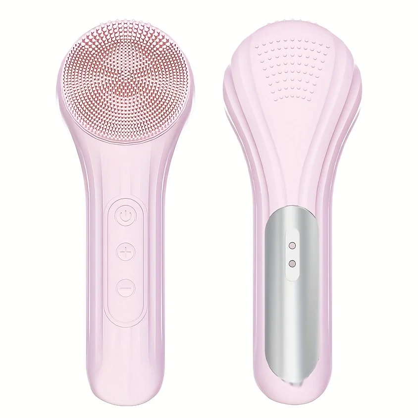 Nettoyant pour le visage de massage vibrant en silicone rechargeable 600 mAh - Brosse nettoyante pour le visage alimentée par USB, cadeau idéal pour maman