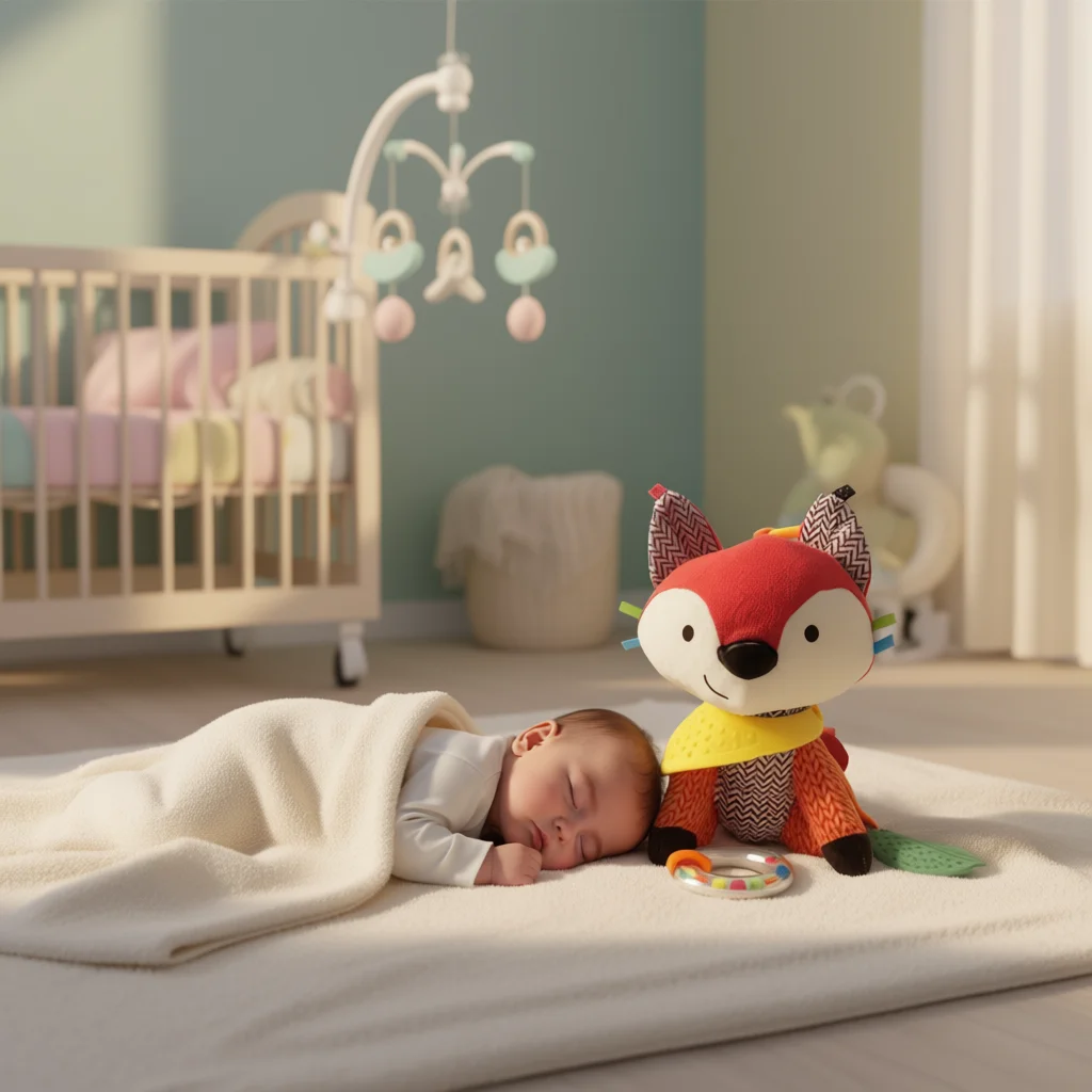 Newborn Comfort Plush Toy – Soft Chewable Lovey for Napping, Attaches to Car Seat, Stroller & Crib Christmas gifts