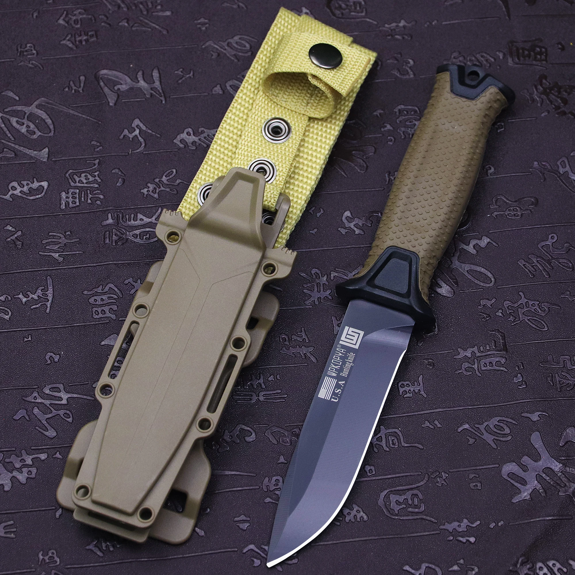 WPKOPYA U.S.A  D2 steel huntin - Knife Hunting Fixed Blade review and price