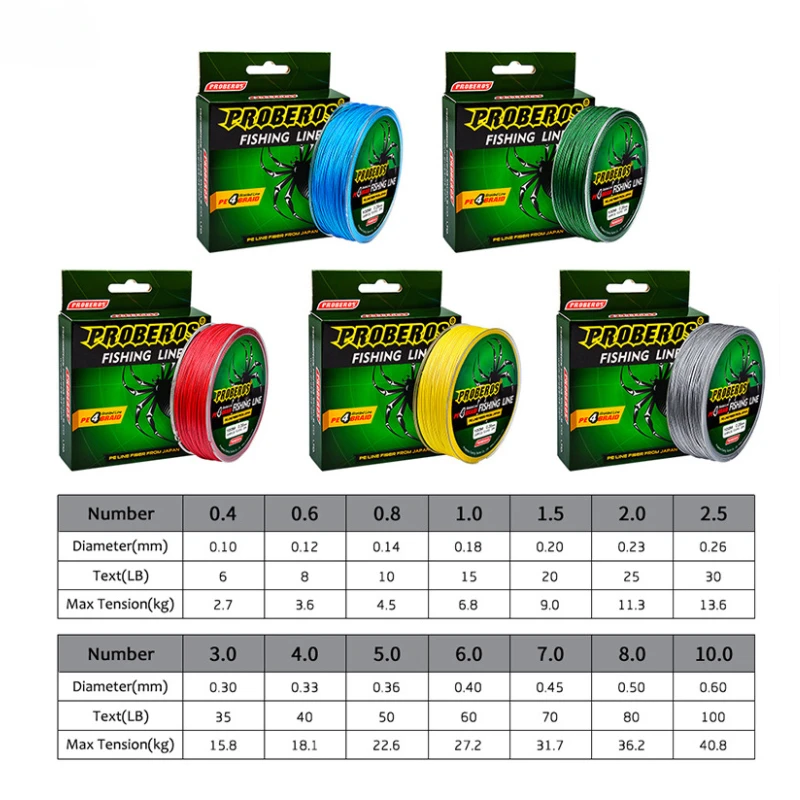 4 Stränge Angelschnur Multifilament 6LB-100LB Japan PE Weben Multifilament Linie Karpfen Angeln Japanischen Geflochtenen Draht 100 M PE Linie