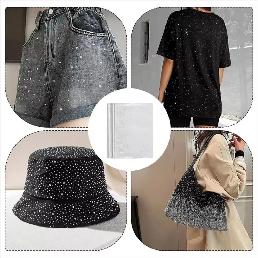 5 Blatt Farbverlauf Polka Dot Selbstklebende Strass-Aufkleber DIY Sternenhimmel-Muster Aufbügelbare Strass-Blätter Bling Kunsthandwerk – Detail 6