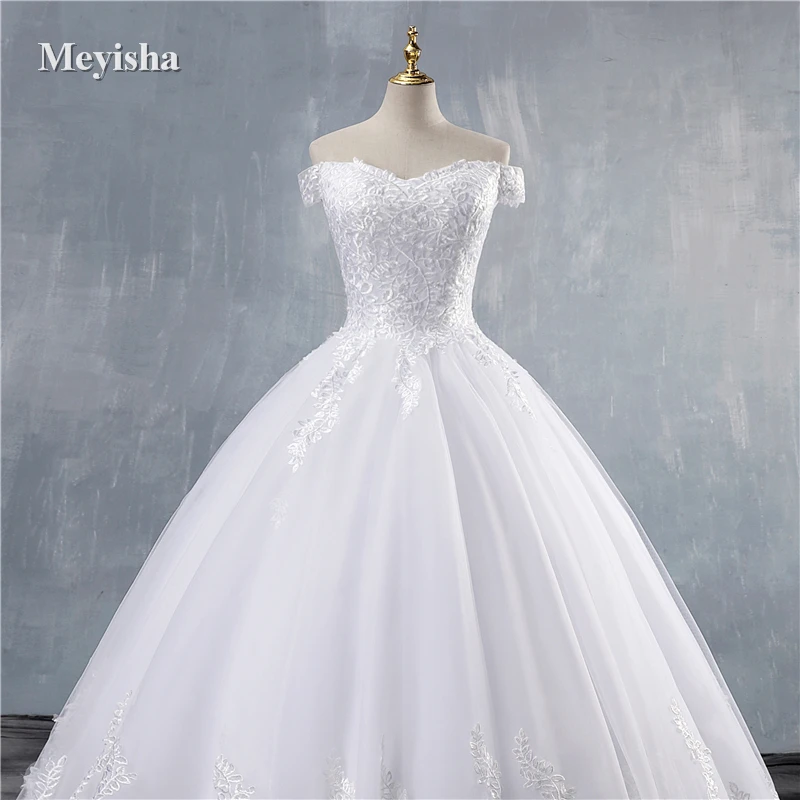 ZJ8171-F Customized 2025 Princess Wedding Dress Off Shoulder Applique Lace Bride Dresses Bridal Gown Plus Size image 5