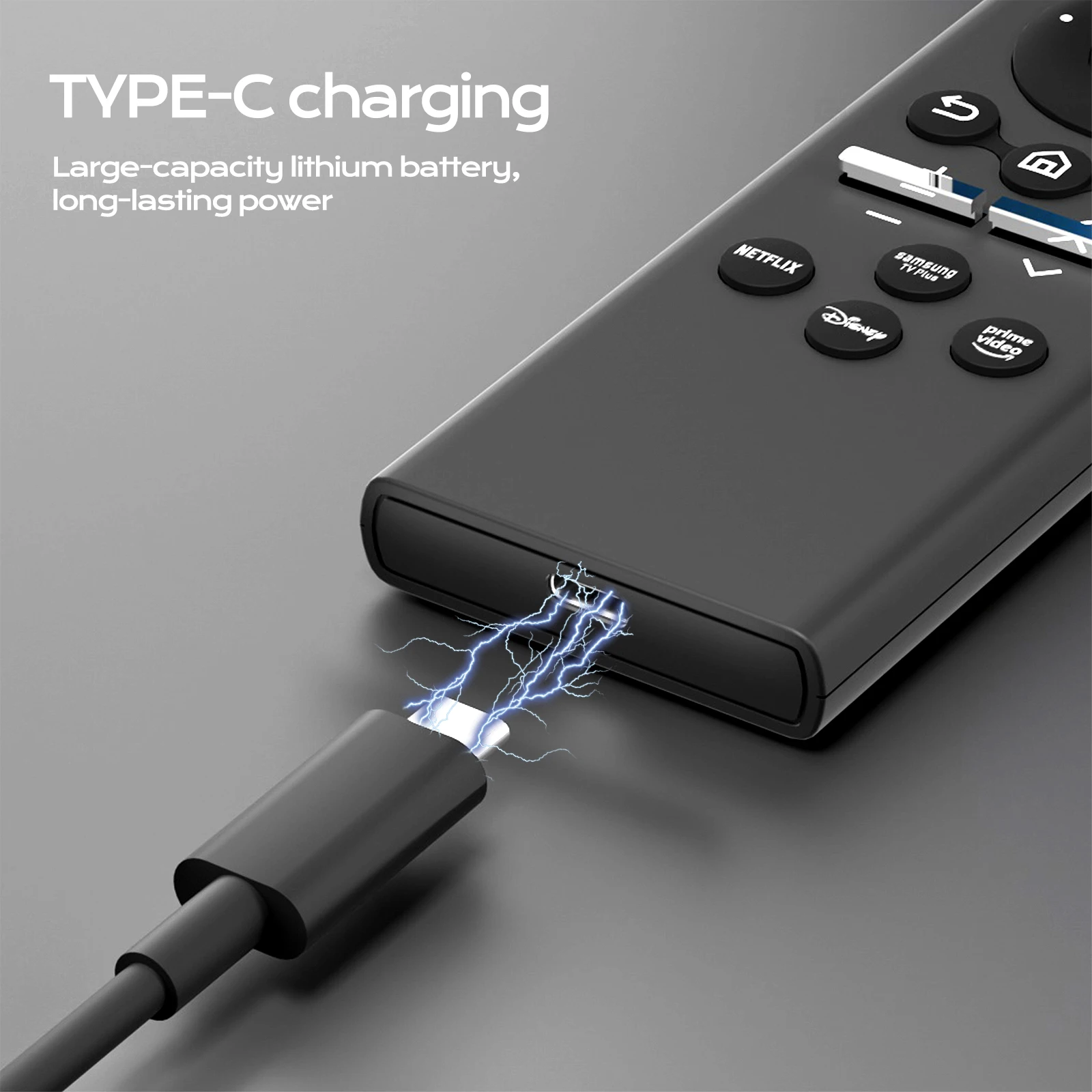 For Samsung Smart TV Wireless Air Mouse with Backlit Keyboard Portable Remote Control BT5.0 Intelligent Voice Remote Control
