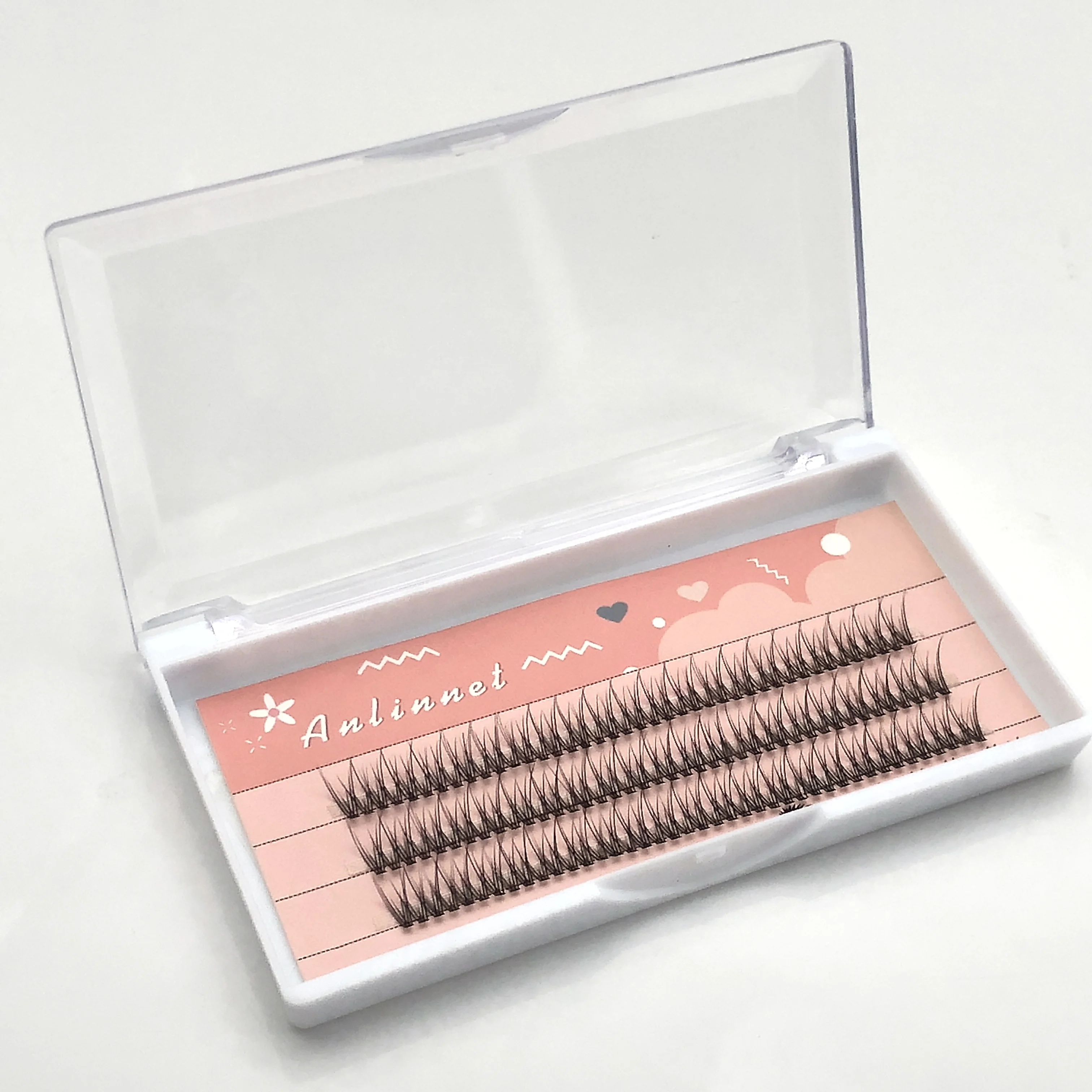 120 Pz/scatola Premium Visone Individuale A Coda di Rondine Estensione Ciglia Naturale 3D Cluster Ciglia Trucco Professionale Ciglia Svasate