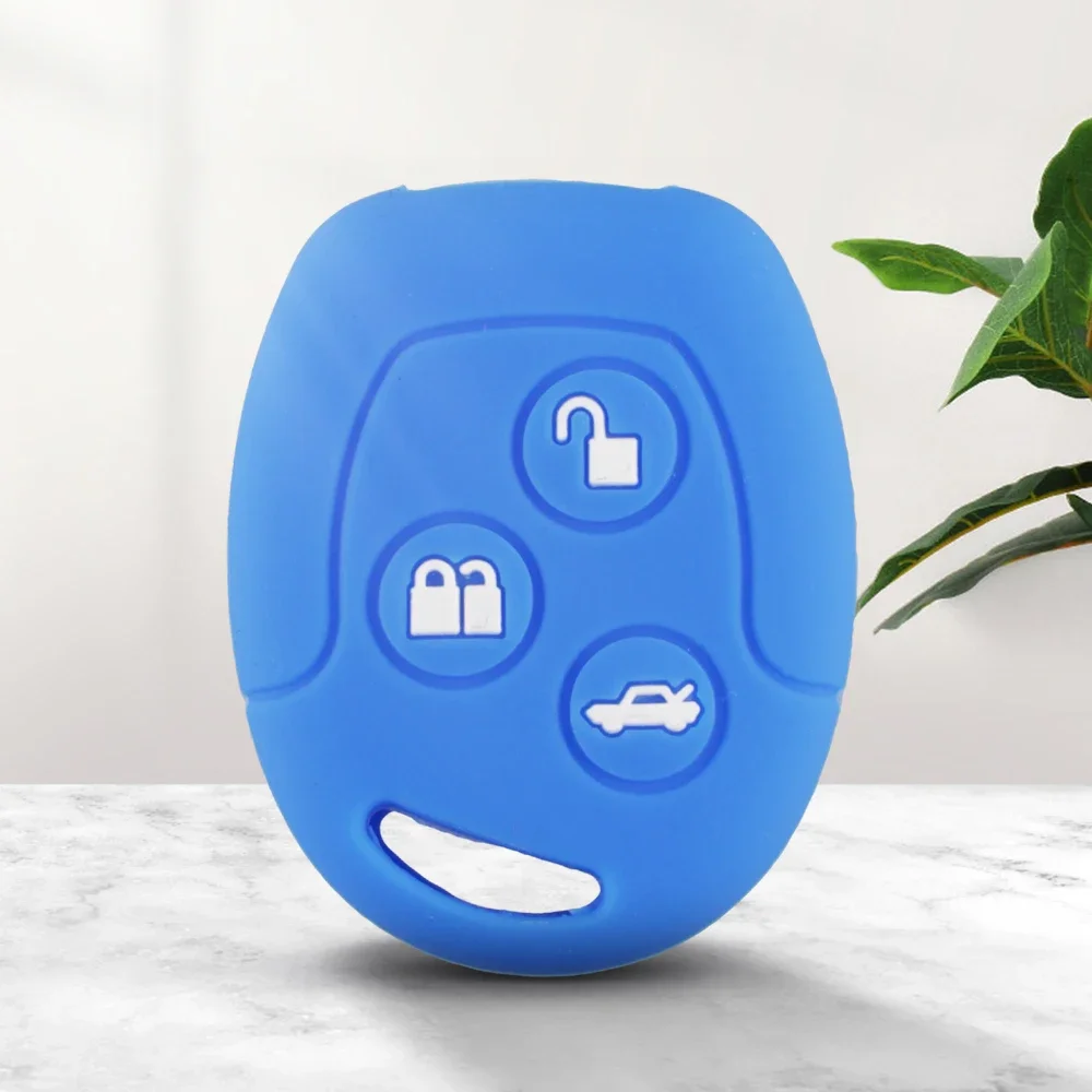 KEYYOU 3 Buttons Silicone Car Key Case Cover Remote Holder Fob For Ford MONDEO FIESTA FOCUS C-MAX S-MAX TRANSIT KA GALAXY
