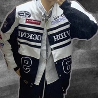 New Embroidery Motorcycle Racing Jacket for Men Women Spring Autumn Long Sleeve American Bombers Baseball Coat Hip Hop Costume