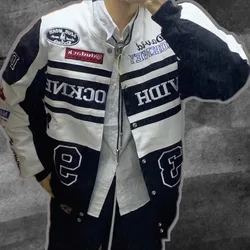 New Embroidery Motorcycle Racing Jacket for Men Women Spring Autumn Long Sleeve American Bombers Baseball Coat Hip Hop Costume