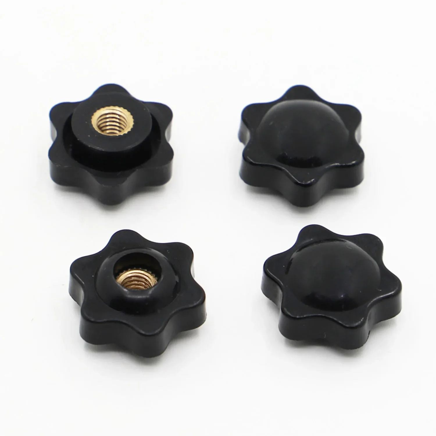 

M4 M5 M6 M8 M10 Plum Bakelite Hand Tighten Nuts Handle Thread Star Mechanical Black Thumb Nuts Clamping Knob Manual Nuts