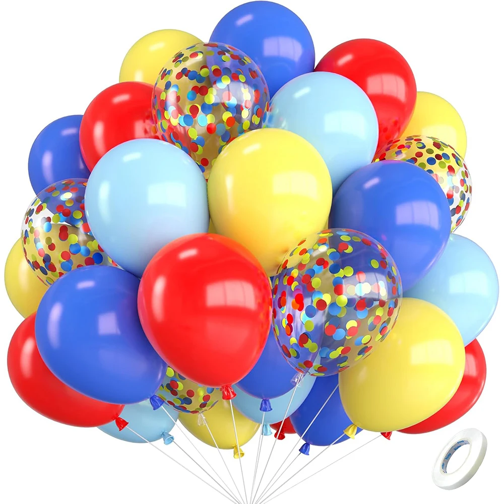 Guirnalda de arco de Globos rojo, azul y amarillo, conjunto de Globos para fiesta de cumpleaños, Globos azul real, Baby Shower, Carnaval, decoración de Globos de circo