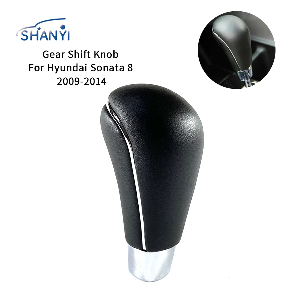 Car Automatic Gear Shift Knob Lever Shifter Head Handball Gearbox Handles For Hyundai Sonata 8 2009-2014 Genuine Leather