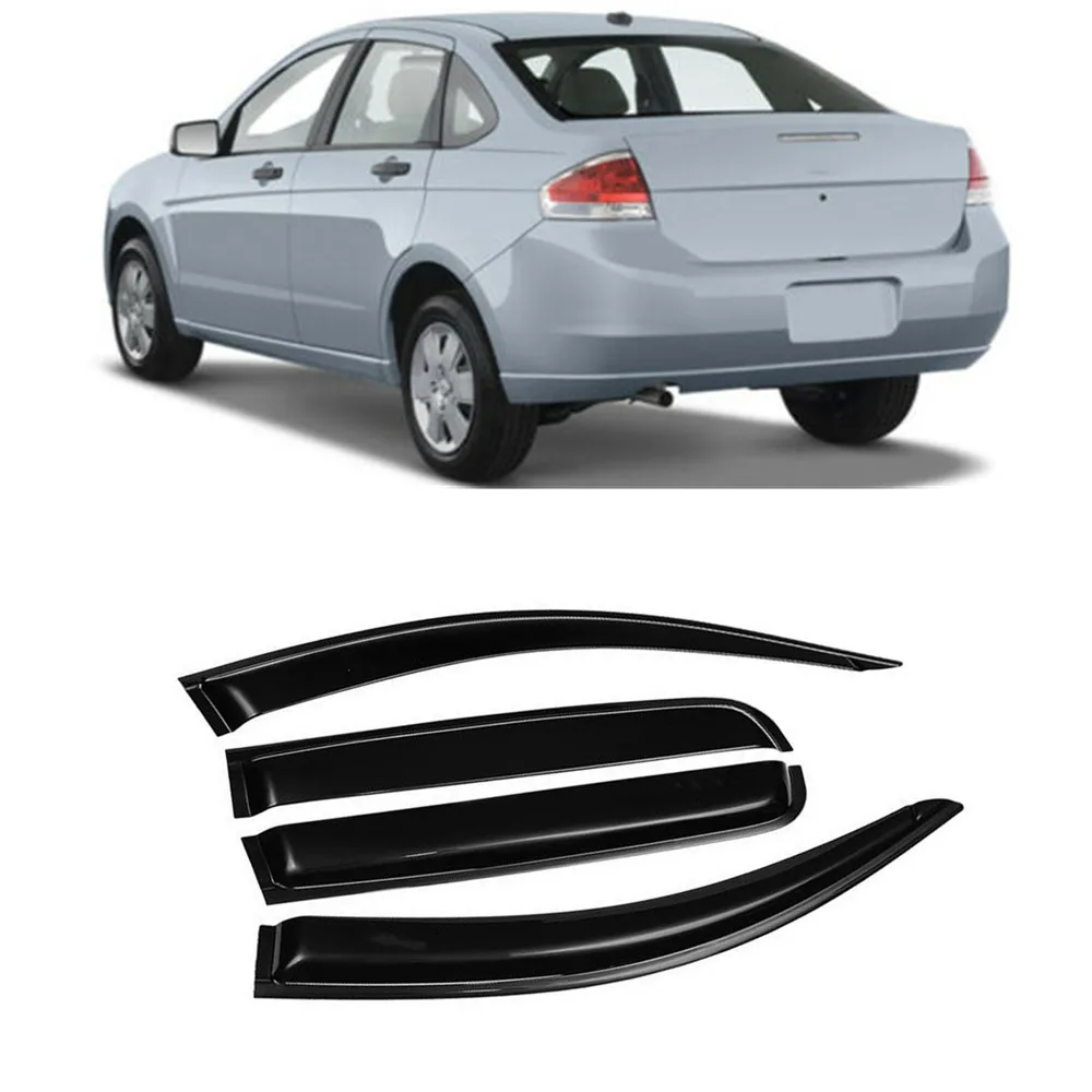 Car Window Visor For Ford Focus 2 MK2 2007 2008 2009 2010 2011 Door Sun Rain Deflector Guard Rainwear Sun Shade Rain Shield Trim