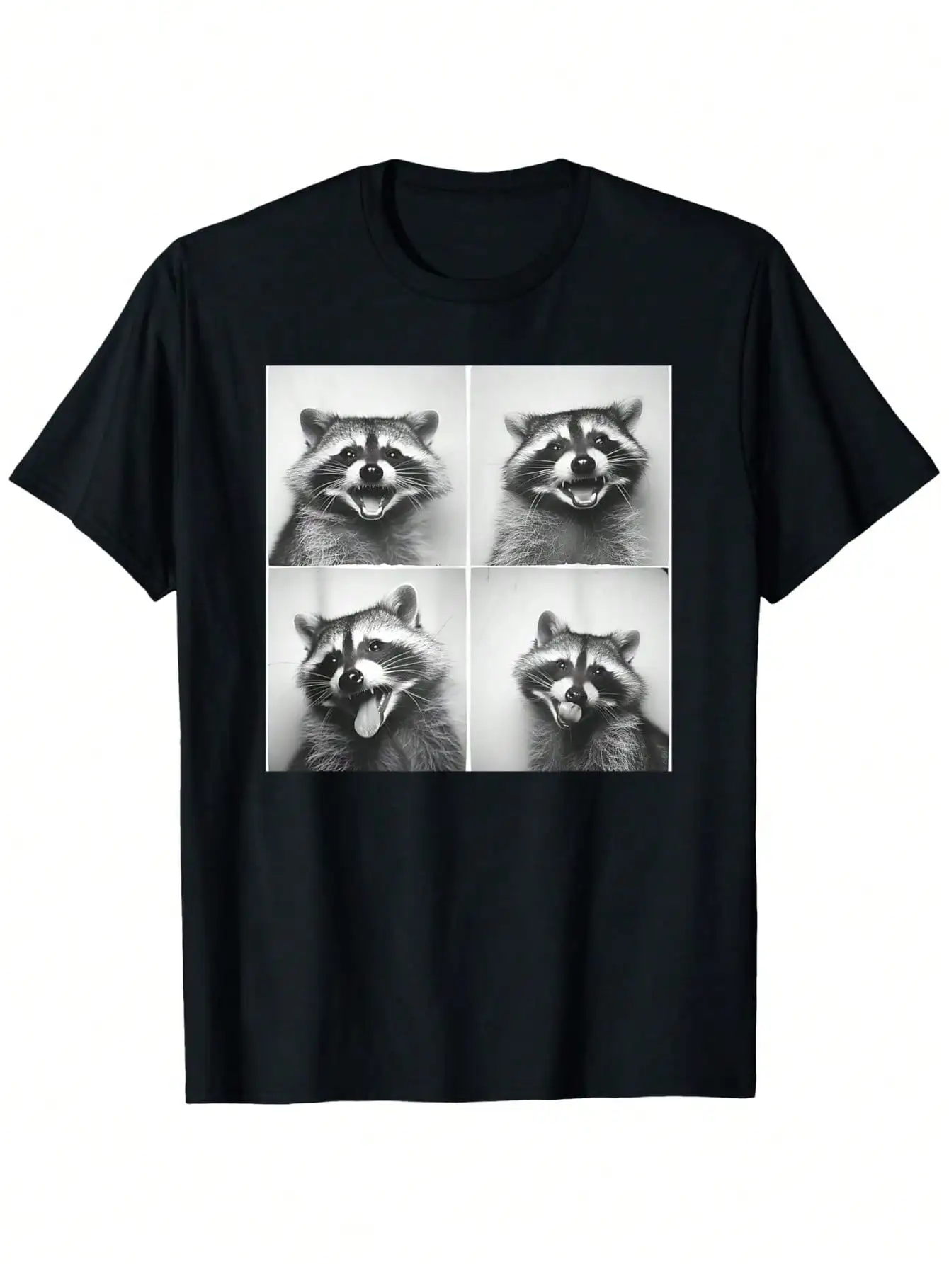 ソフトコットンアライグマグラフィックTシャツ、半袖、クルーネック、カジュアルフィット - 男性と女性へのギフトに最適、洗濯機で洗えます。