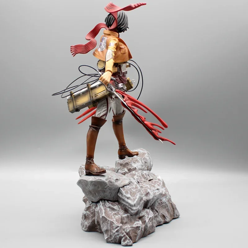 Anime Attack on Titan Mikasa Ackerman Battle Form Figurine Toys PVC Standing Posture Decoration Action Figure Model Statue Gift