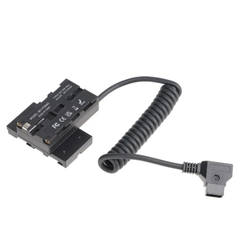 

C9-Dummy Battery D-Tap To Dual-Sided NP-F550 Coiled Cable DC Coupler Accessory For Monitor/Light/Mic/Transmitter Receiver Durabl